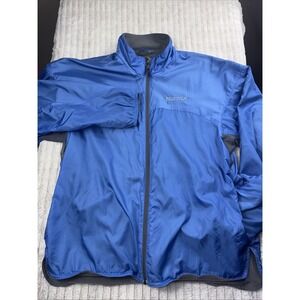 Marmot Women Windbreaker Fleece Line Jacket Full Zip Lightweight Blue Coat Large
